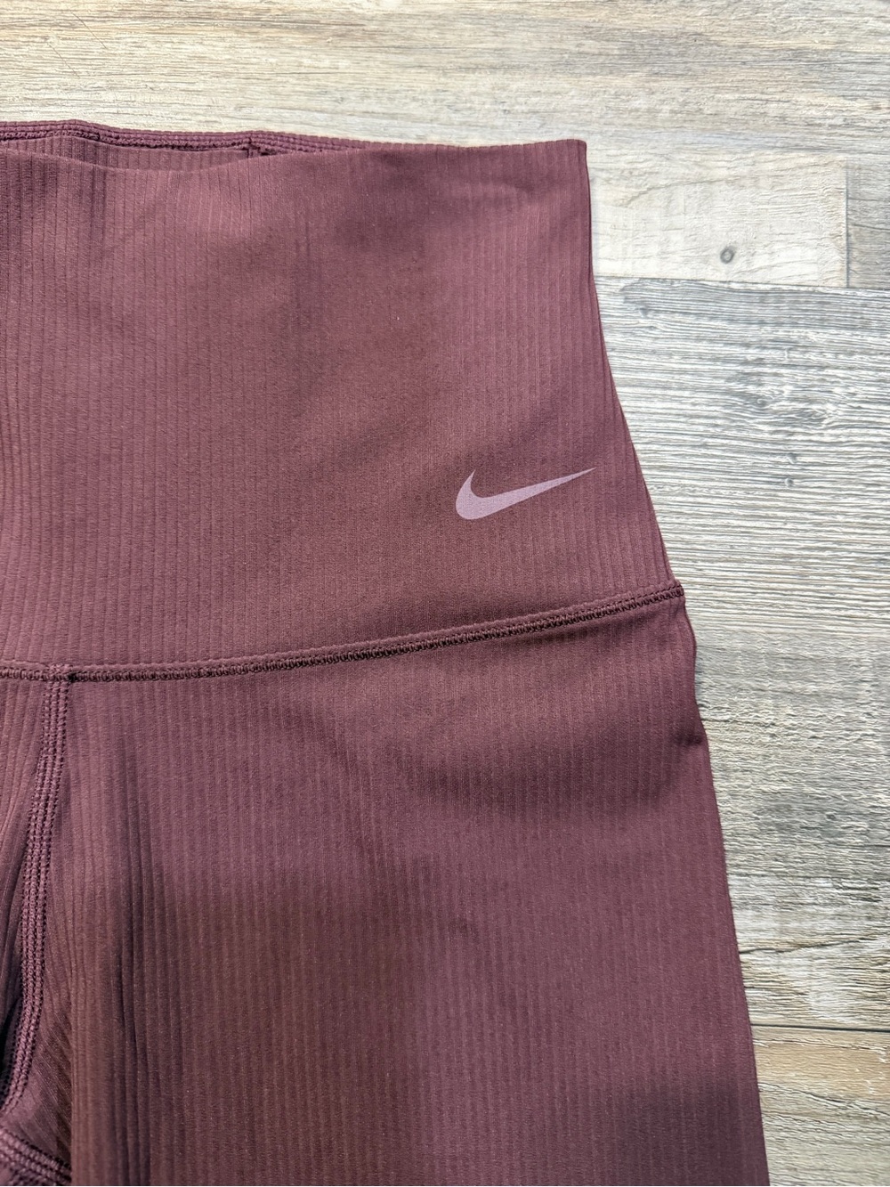 Nike Zenvy Ribbed High-Rise 8" Biker Shorts Dark Red InfinaSoft HF1414-652 - Picture 2 of 4
